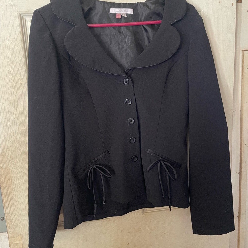 Charlotte Russe Black Blazer with Bow Accents